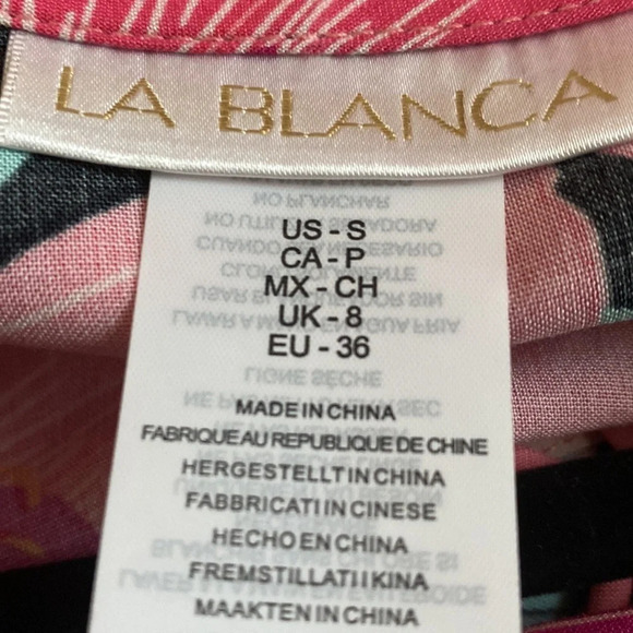 LA BLANCA NEW In Full Bloom Lace Up Tunic Cover-up Size S - Picture 9 of 10